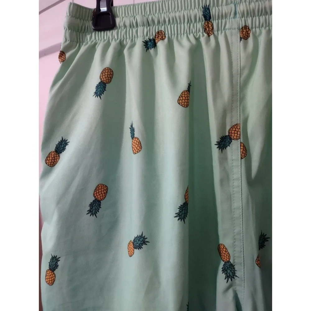 Swimsuit Wave Zone Medium 32/34 Mens Pineapple Bathing Suit Green Swim Shorts‎